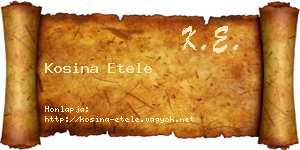 Kosina Etele névjegykártya